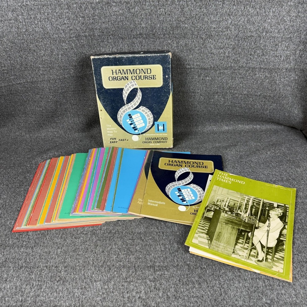 Vintage 1960s Hammond Organ Course Lesson Books Lot With Box Manuals Set